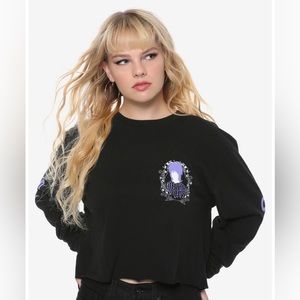 Beetlejuice Lydia Cameo Strange And Unusual Girls Crop Long-Sleeve T-Shirt
